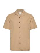 Anerkjendt Akleo S/S Seersucker Shirt Beige