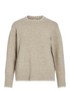 Vila Vihefna Stitch Detail Knit Top/R Beige