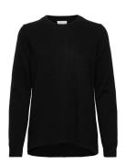 Davida Cashmere Straight O-Neck Sweater Svart