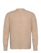 Mos Mosh Gallery Theo Linen Stand Shirt Beige