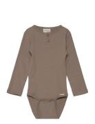 Minymo Body Ls Rib Brun