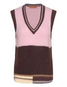 STINE GOYA V Neckline Vest, 2283 Alpaca Stripe Rosa