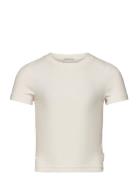 Tom Tailor Cropped Rib T-Shirt Kräm