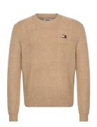 Tommy Jeans Tjm Slim Cable Knit Cneck Beige