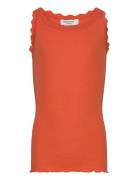 Rosemunde Kids Beatha Silk Top W/ Lace Orange