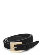 GANT Slim Suede Belt Svart