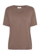 Soaked In Luxury Slcolumbine Loose Fit V-Neck Ss Brun