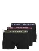 Jack & J S Jacaron Solid Trunks 3 Pack Jnr Svart