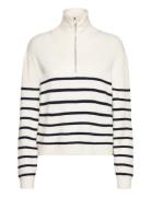 Mango Striped Sweater With Zip Vit