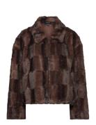 Bardot Sylvie Zip Faux Fur Jacket Brun