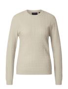 Lexington Clothing Lydia Merino Wool Blend Cable Knitted Sweater Kräm