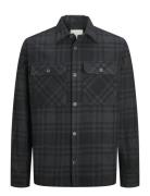 Jack & J S Jprraymond Melange Check Ls Overshirt Sn Svart