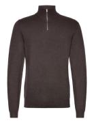 Lindbergh Ecovero Half Zip L/S Knit Brun