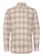 Lyle & Scott Tonal Check Flannel Shirt Beige