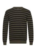 Mads Nørgaard Eco Wool Karsten Stripe Knit Khaki Green