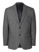 Selected Homme Slhslimadam Flannel Blazer Grå