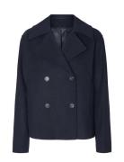 Selected Femme Slfalma Short Wool Jacket Noos Marinblå