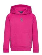 Ralph Lauren Kids Floral Big Pony Fleece Hoodie Rosa