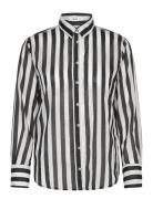 Mango Semi-Transparent Striped 100% Cotton Shirt Svart