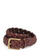 Polo Ralph Lauren Braided Calfskin Belt Brun