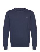 GANT Cotton C-Neck Marinblå