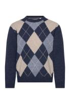 GANT Argyle C-Neck Marinblå