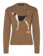 Lauren Ralph Lauren Intarsia-Knit Beagle Cotton Sweater Khaki Green