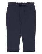 Mango Elastic Waist Cotton Trousers Marinblå