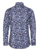 Lindbergh Aop Leaf Shirt L/S Marinblå