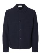 Selected Homme Slhnealy Ls Knit Shirt Jacket Noos Marinblå