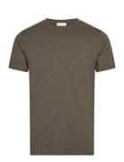 Lindbergh Basic Tee S/S In Melange Khaki Green