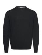 Lindbergh Black 100 % Merino Crew Neck Knit Svart