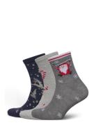 Pieces Pcjingle Glitter Socks 3-Pack Bc Grå