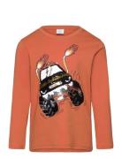 Lindex Top Ls Monster Truck Sequins Orange