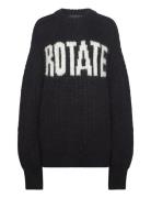 ROTATE Birger Christensen Knitted Logo Sweater Svart