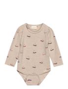 Minymo Body Ls Aop Sweat Beige