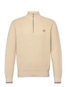 Fred Perry Waffle Stitch Half Zip Jmpr Beige