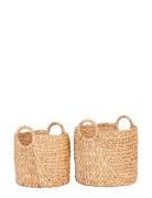 House Nordic Siva - Baskets, Water Hyacinth, Natural, Set Of 2 Beige