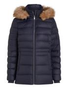 Tommy Hilfiger Tyra Down Jacket With Fur Marinblå