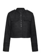 French Connection Felice Tweed Military Jacket Svart