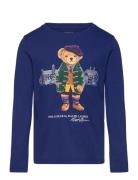 Ralph Lauren Kids Polo Bear Cotton Jersey Long-Sleeve Tee Marinblå