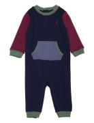 Ralph Lauren Baby Color-Blocked Fleece Coverall Marinblå