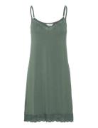 Lady Avenue Bamboo Slip With Lace Khaki Green