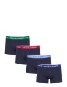 Jack & J S Jactom Solid Trunks 4 Pack Marinblå