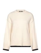 Gina Tricot Knitted Contrast Sweater Kräm