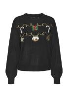 Vero Moda Vmnewgarland Ls O-Neck Pull. Xmas Svart