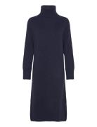 GANT Herringb Detail Rollneck Dress Marinblå