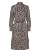 GANT Slim Paisley Shirt Dress Marinblå