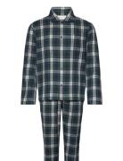 GANT Flannel Pj Set Shirt And Pants Marinblå