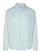 Organic Basics Core Sleep Poplin Shirt Blå